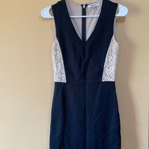 DKNYC Cream & Black V-Neck Sleeveless Dress Size 0